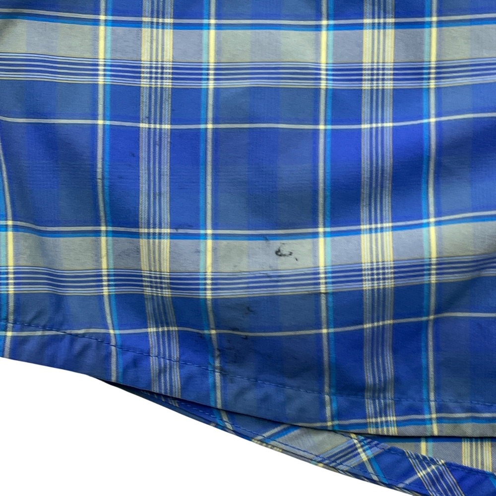 Stio Mens Eddy Short Sleeve Shirt Blue Plaid Pearl Snap Western 200141 Large - Picture 7 of 8